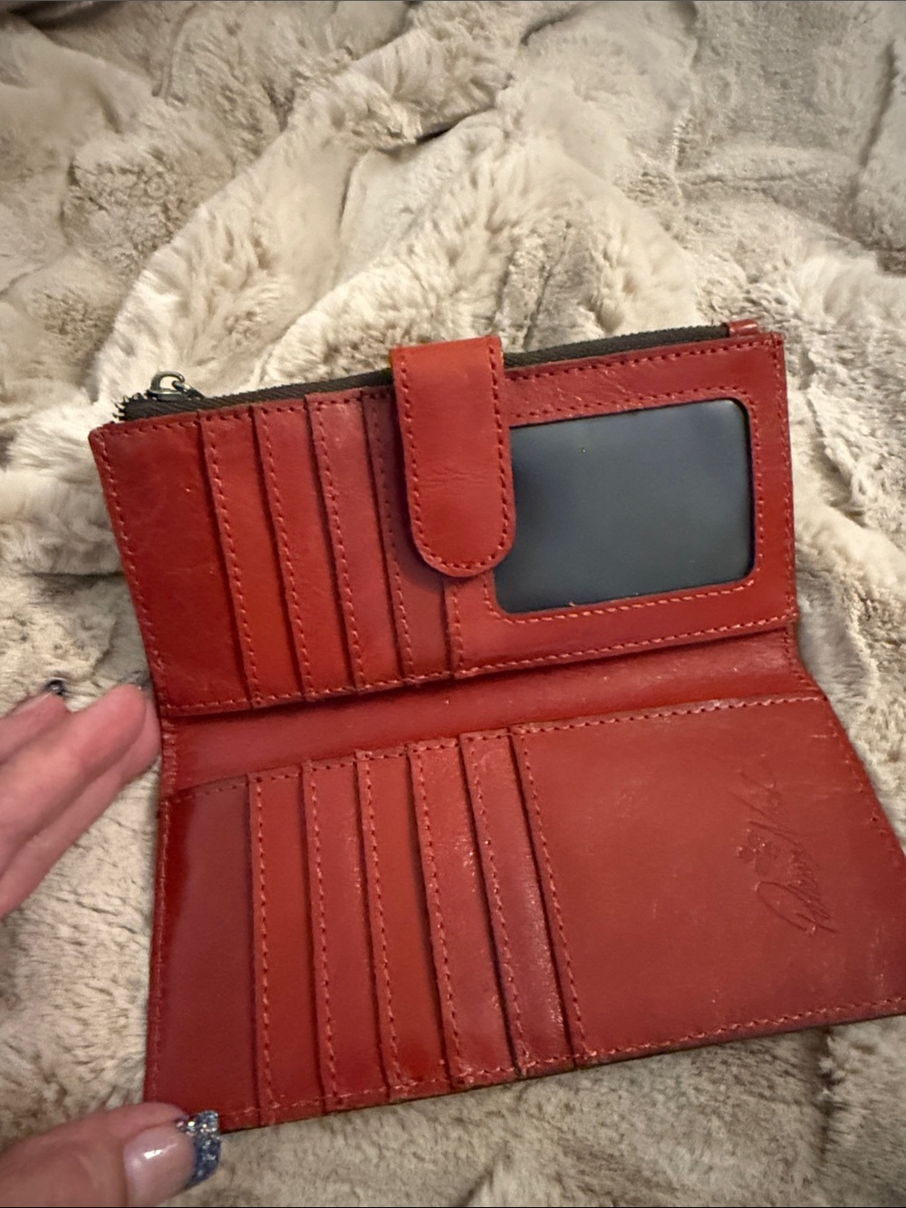 Patricia Nash Multicolor Floral Leather Snap Wallet in Red Accent - Picture 3 of 9